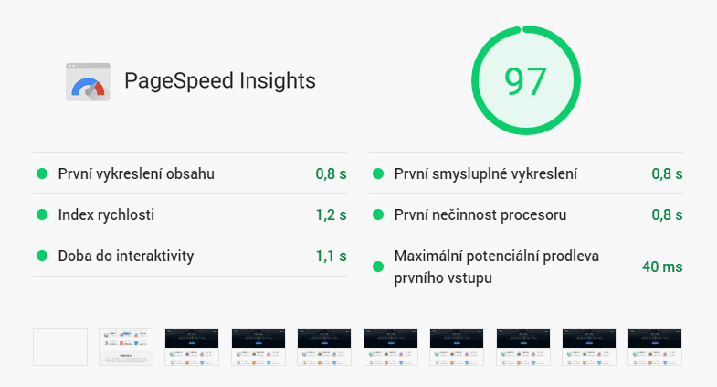 PageSpeed Insights score 97